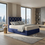 Repose Upholstered Soft Velvet Metal Designer Bed Frame