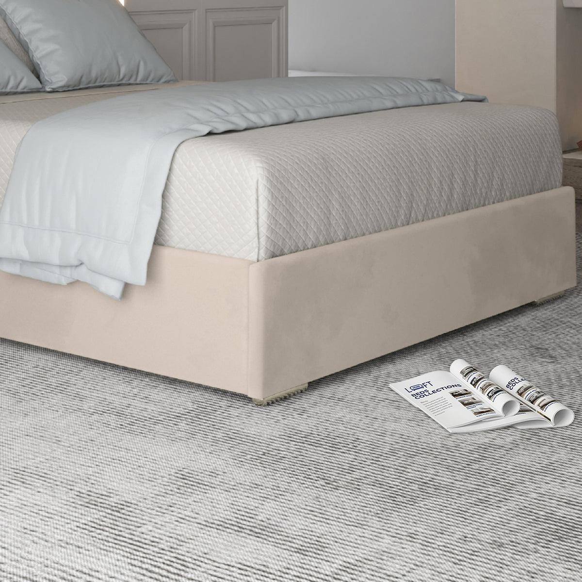 Repose Upholstered Soft Velvet Metal Designer Bed Frame