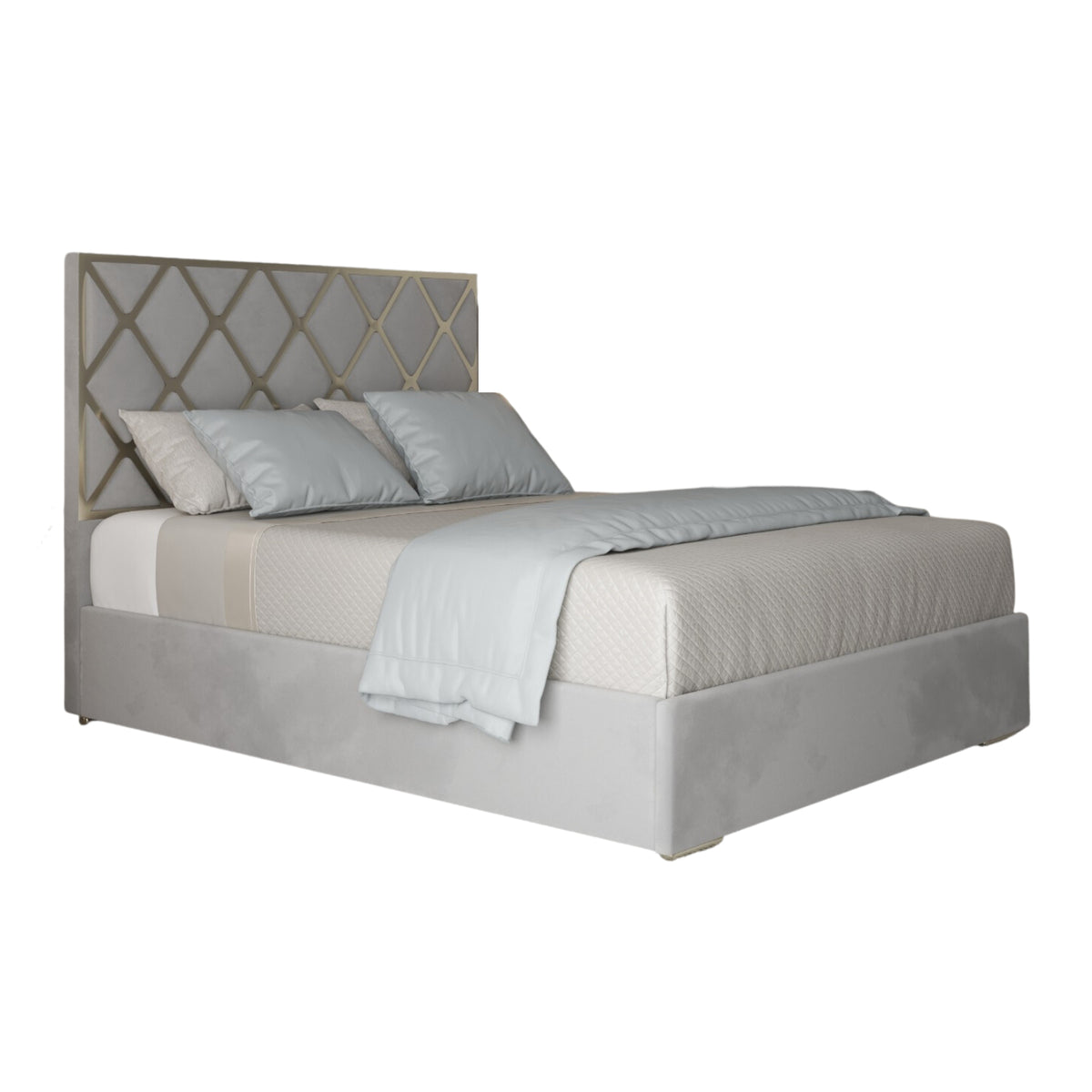 Repose Upholstered Soft Velvet Metal Designer Bed Frame