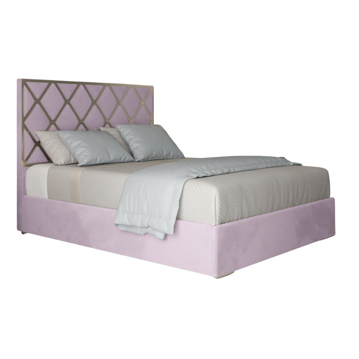 Repose Upholstered Soft Velvet Metal Designer Bed Frame