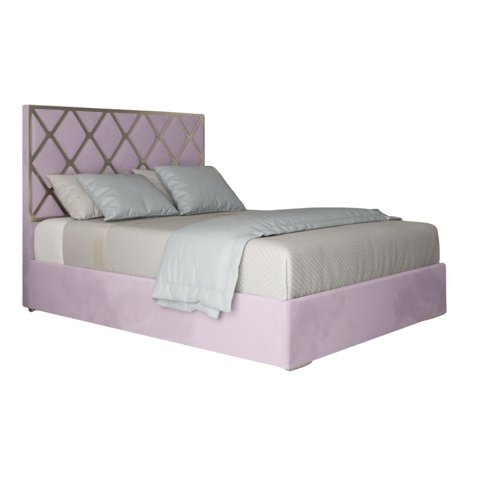 Repose Upholstered Soft Velvet Metal Designer Bed Frame