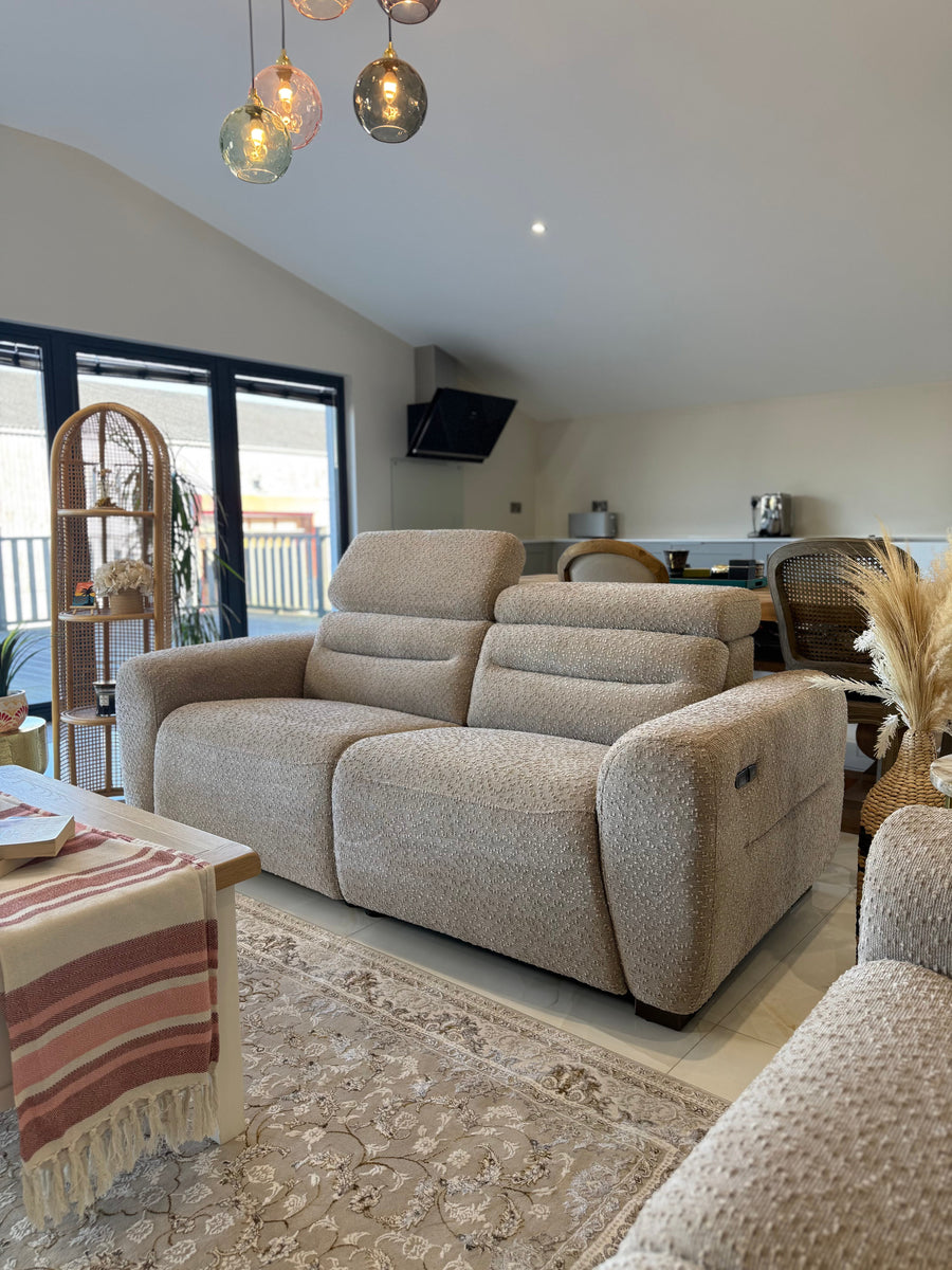 Ashbourne Beige Boucle 3 Seater Electric Recliner Sofa – view 3