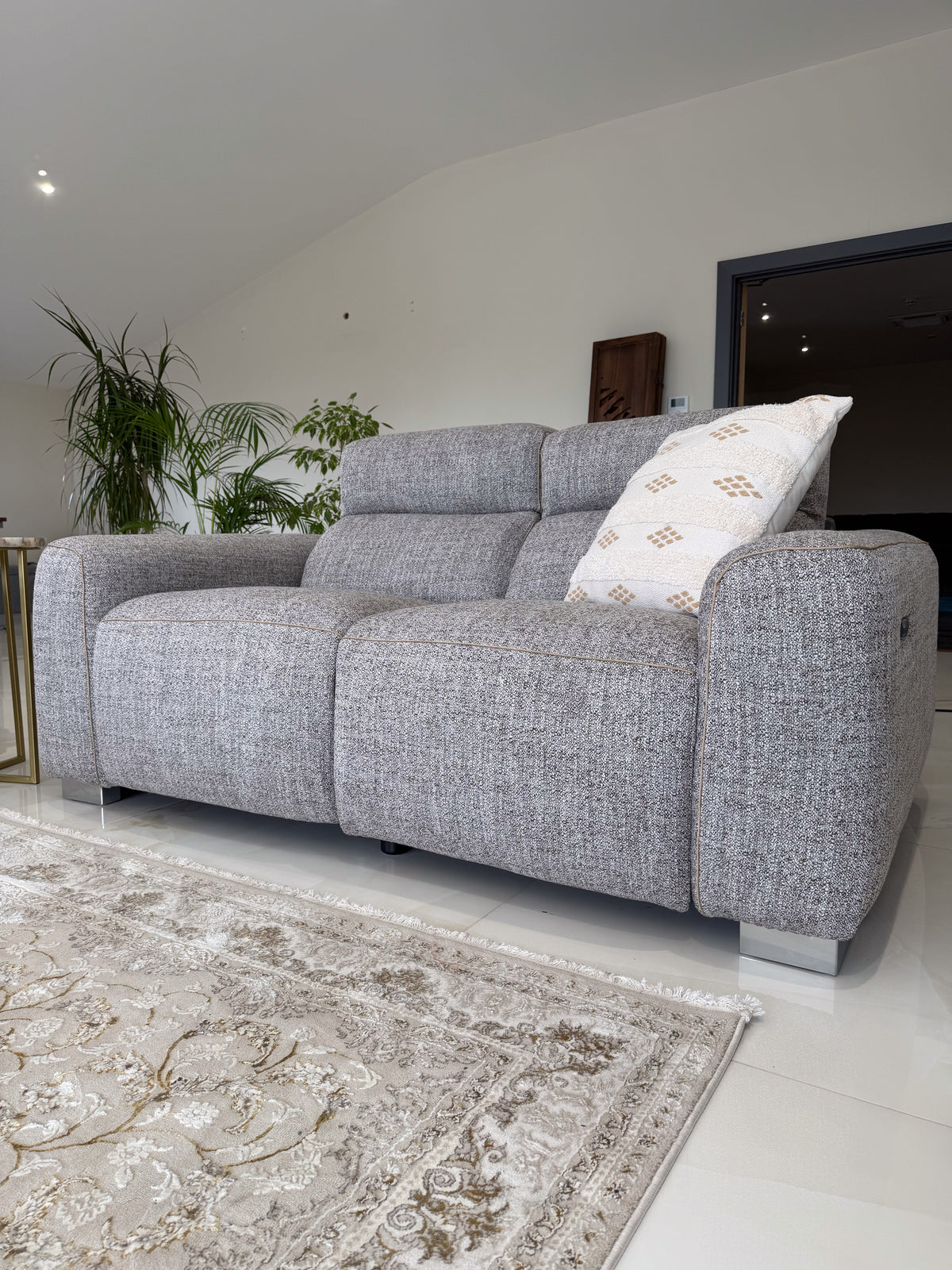 Buxton Beige 2 Seater Electric Recliner Sofa – view 3