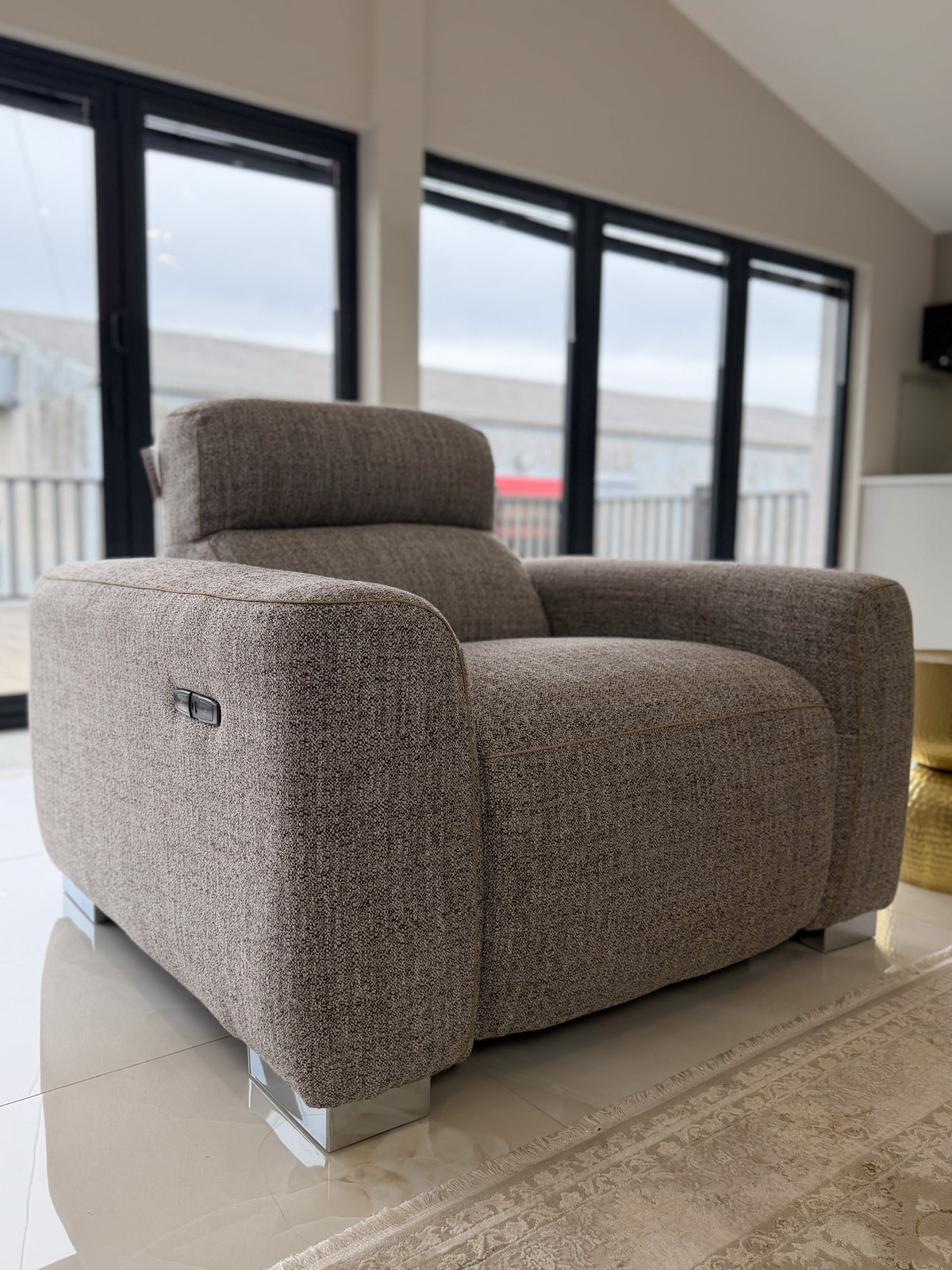 Buxton Beige Electric Recliner Armchair