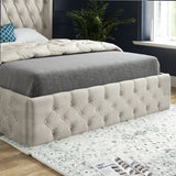 Wayno Straight Winged Upholstered Soft Velvet Designer Bed Frame