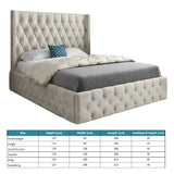 Wayno Straight Winged Upholstered Soft Velvet Designer Bed Frame