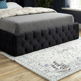 Wayno Straight Winged Upholstered Soft Velvet Designer Bed Frame