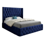 Wayno Straight Winged Upholstered Soft Velvet Designer Bed Frame