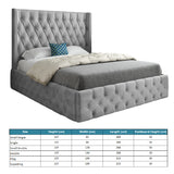 Wayno Straight Winged Upholstered Soft Velvet Designer Bed Frame