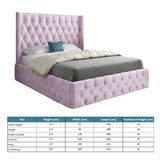 Wayno Straight Winged Upholstered Soft Velvet Designer Bed Frame