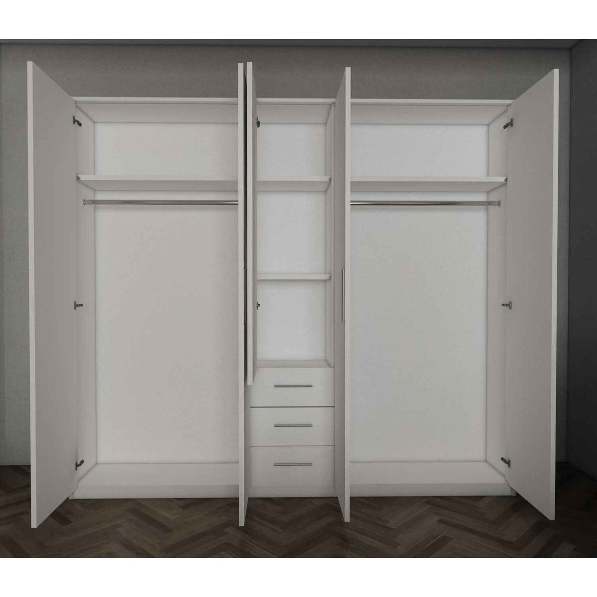 Windsor Gloss White 5 Door Wardrobe 200cm