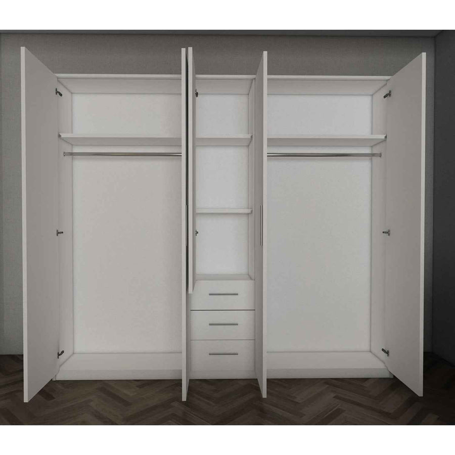 Windsor Gloss White 5 Door Wardrobe 200cm