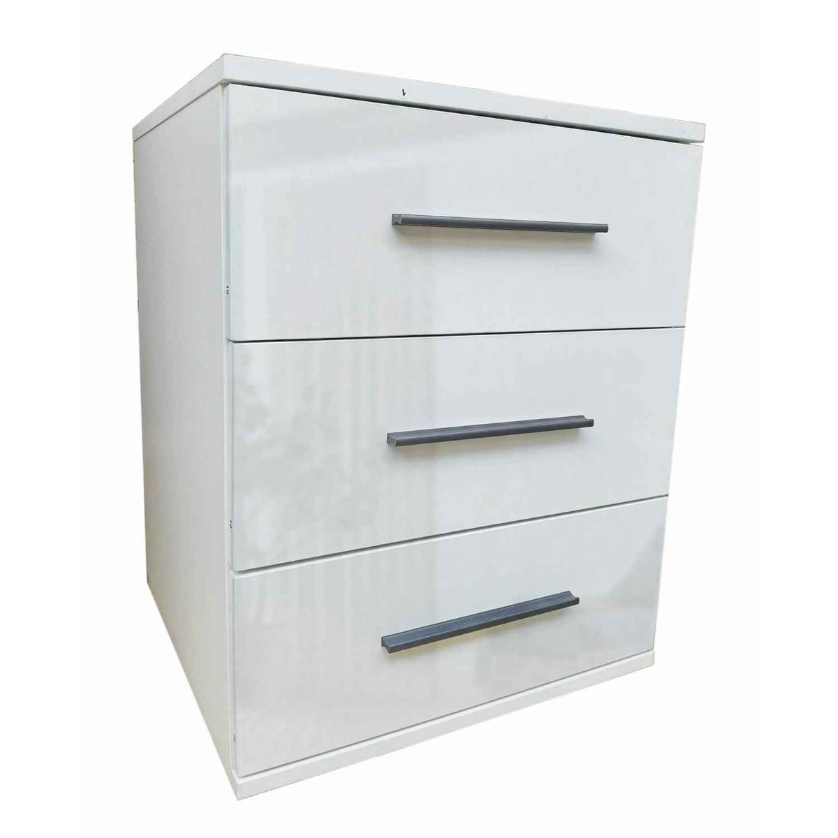 Windsor Gloss White 3 Drawer Bedside Cabinet