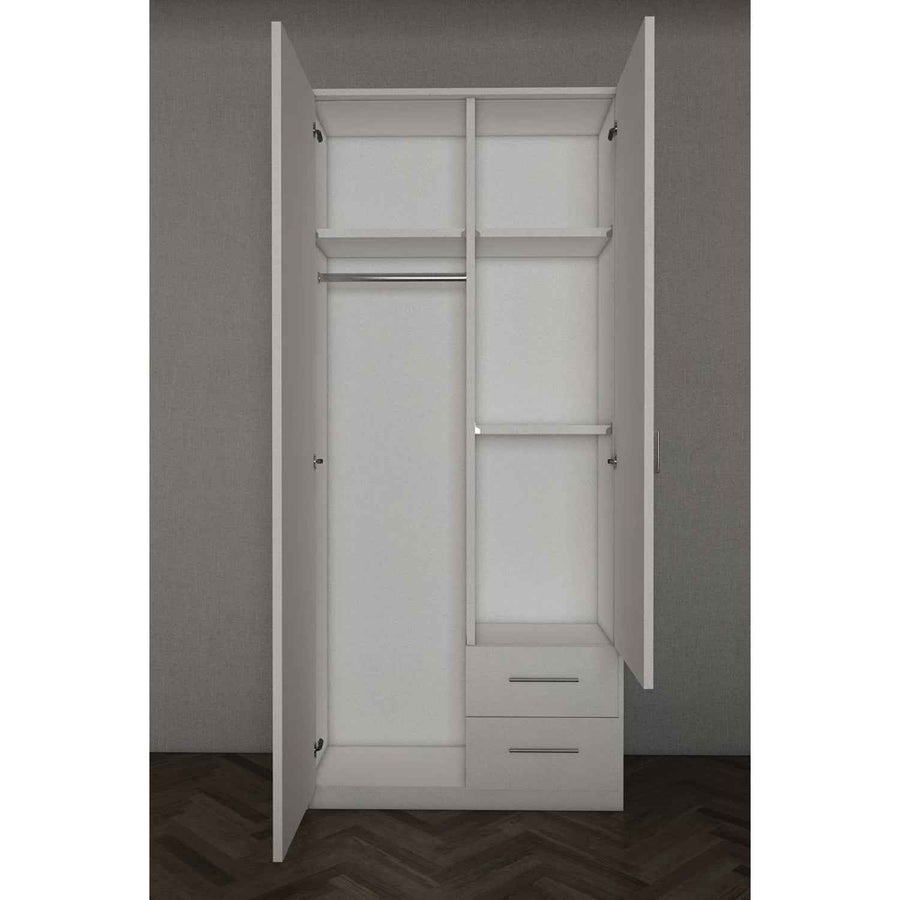 Windsor Gloss Black 2 Door Wardrobe