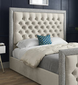 Rincon Glitter Border Upholstered Soft Velvet Designer Bed Frame