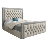 Rincon Glitter Border Upholstered Soft Velvet Designer Bed Frame