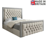 Rincon Glitter Border Upholstered Soft Velvet Designer Bed Frame