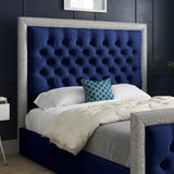 Rincon Glitter Border Upholstered Soft Velvet Designer Bed Frame
