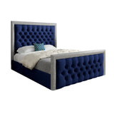 Rincon Glitter Border Upholstered Soft Velvet Designer Bed Frame