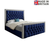 Rincon Glitter Border Upholstered Soft Velvet Designer Bed Frame
