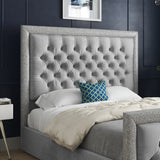 Rincon Glitter Border Upholstered Soft Velvet Designer Bed Frame