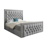 Rincon Glitter Border Upholstered Soft Velvet Designer Bed Frame