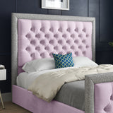 Rincon Glitter Border Upholstered Soft Velvet Designer Bed Frame