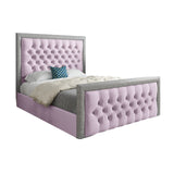 Rincon Glitter Border Upholstered Soft Velvet Designer Bed Frame