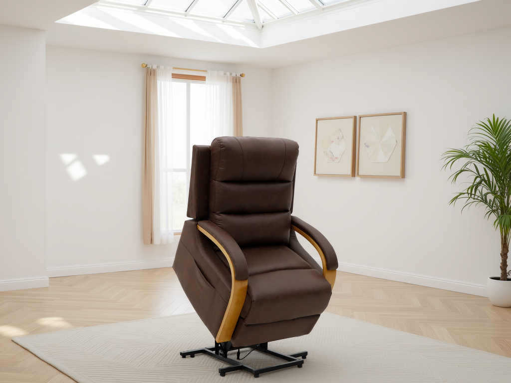 Vigo Electric Reclining Chair In Brown