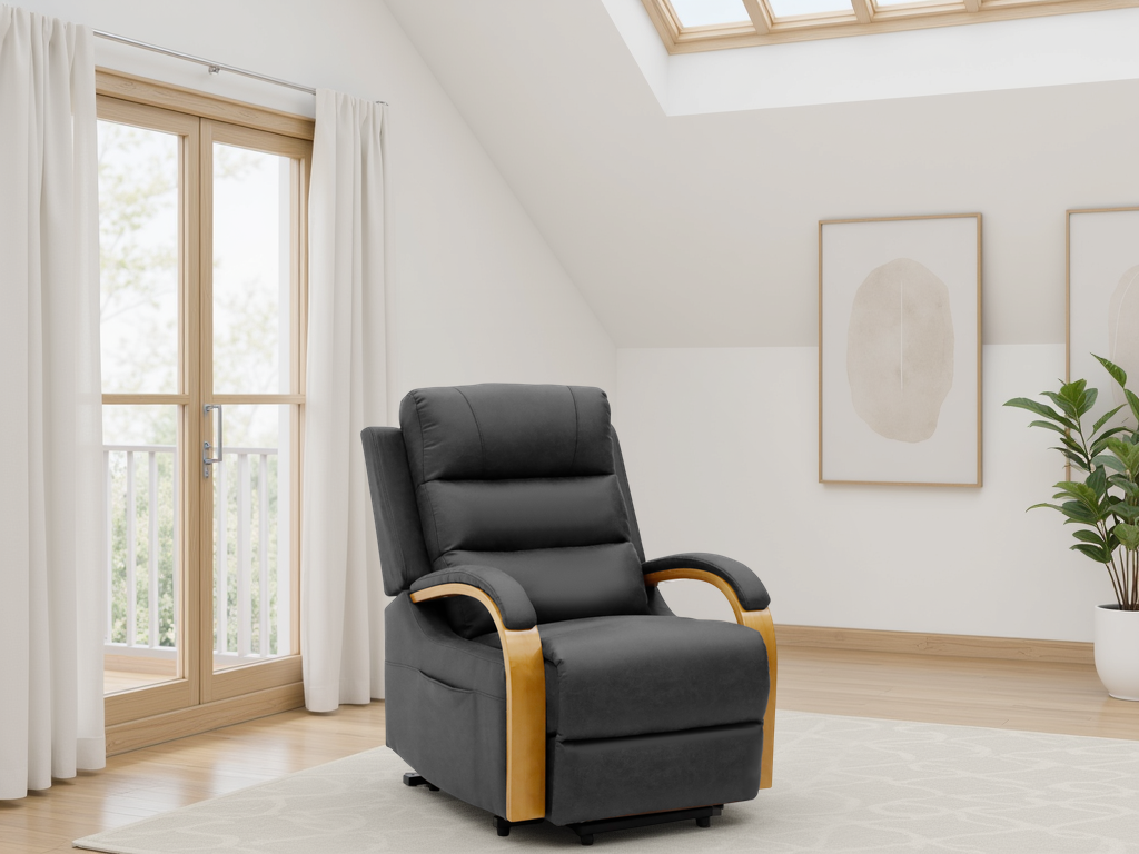 Vigo Electric Reclining Chair In Grey
