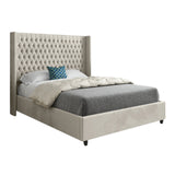 Serenova Straight Winged Upholstered Soft Velvet Designer Bed Frame