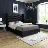 Serenova Straight Winged Upholstered Soft Velvet Designer Bed Frame
