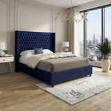 Serenova Straight Winged Upholstered Soft Velvet Designer Bed Frame