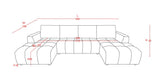 Shanghai Luxury  U Shape Corner Sofabed In Grey