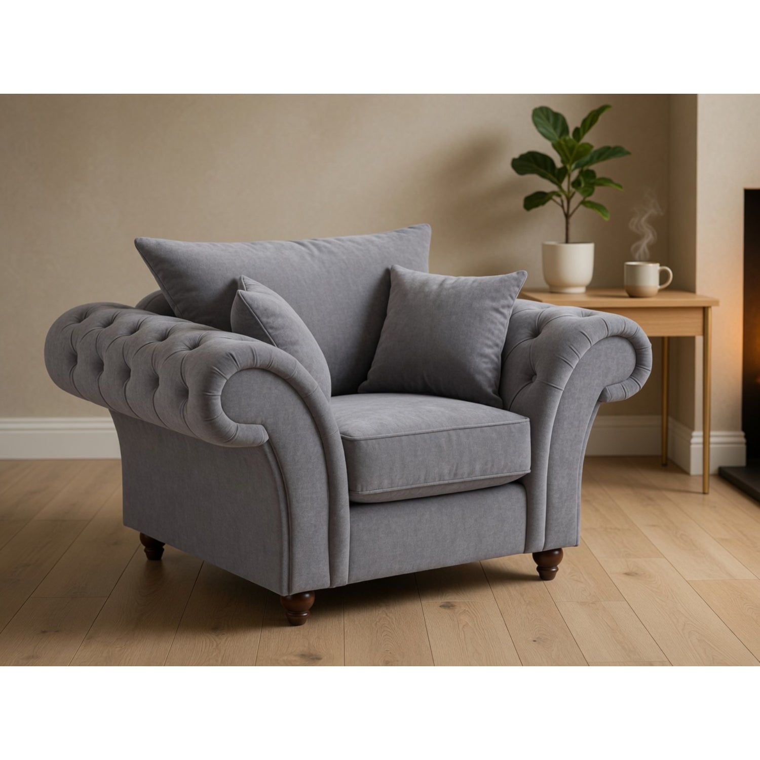 Windsor Fullback Sofa Armchair in Grey
