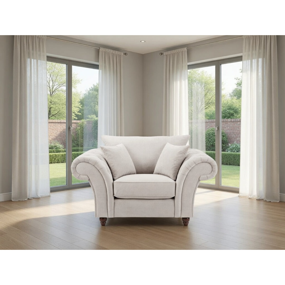 Windsor Fullback Sofa Armchair in Stone