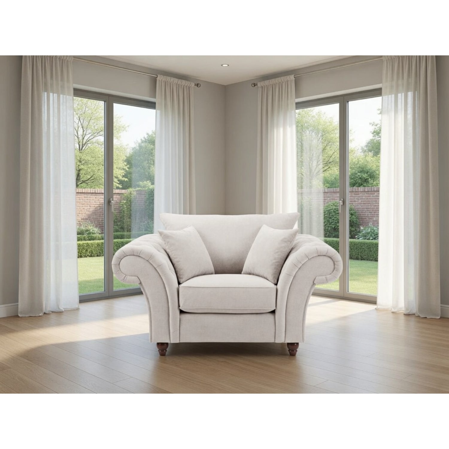 Windsor Fullback Sofa Armchair in Stone
