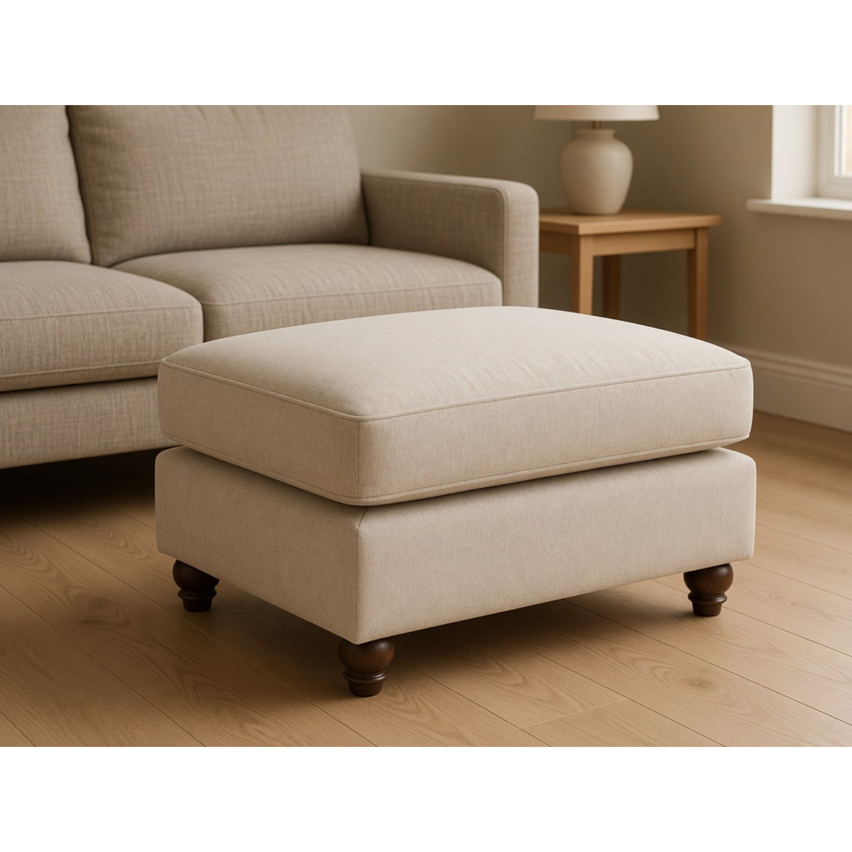Windsor Fullback Sofa Footstool in Stone