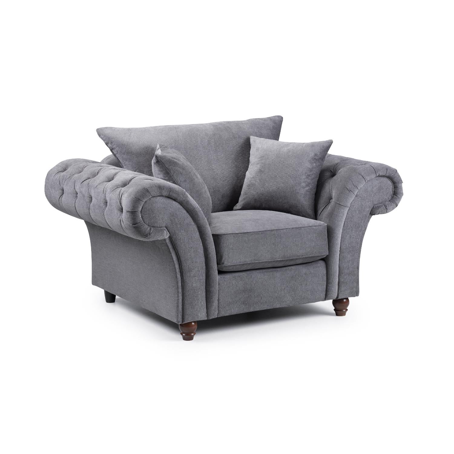 Windsor Fullback Sofa Armchair in Grey