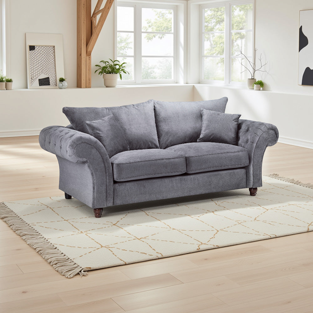 Windsor Fullback 3 Seater Sofa In Grey
