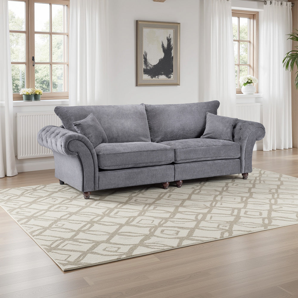 Windsor Fullback 4 Seater Sofa In Grey