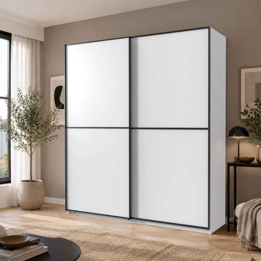 Ludlow 180cm White Sliding Door Wardrobe