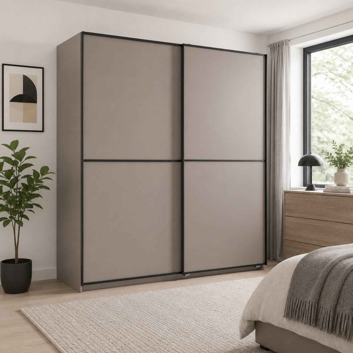 Ludlow 135cm Grey Sliding Door Wardrobe