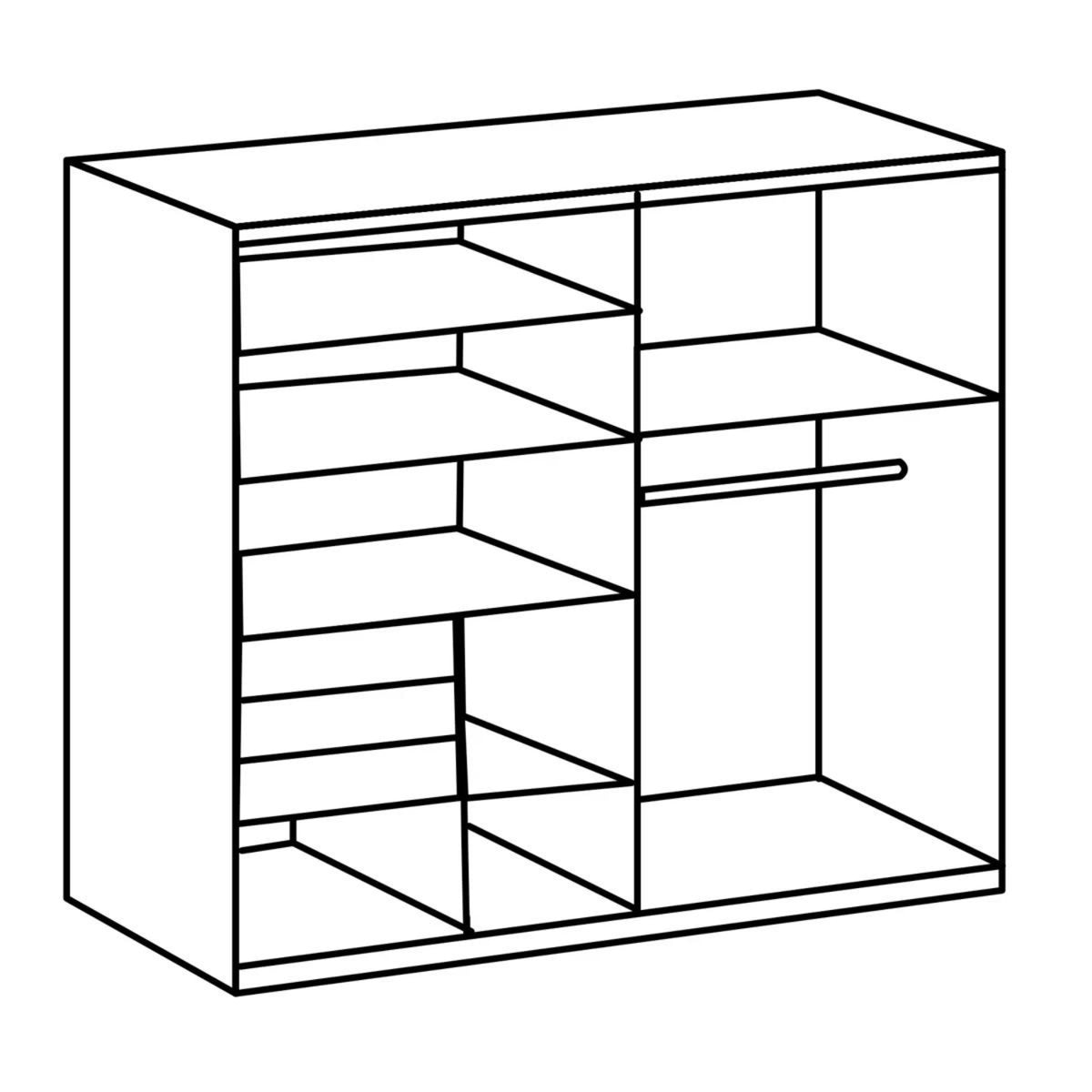 Nayland 2 Door 3 Drawer Wardrobe in White with Oak Effect - image 6