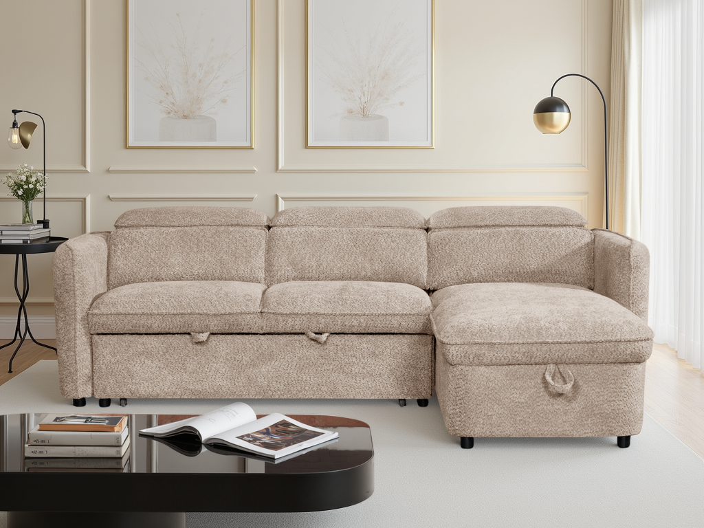 Capri Sofabed Universal Corner In Beige
