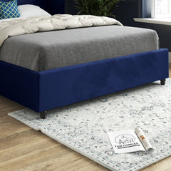 Zampa Curved Top Curved Winged Upholstered Soft Velvet Bed Frame