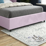 Winchester Curved Top Curved Winged Upholstered Soft Velvet Designer Bed Frame