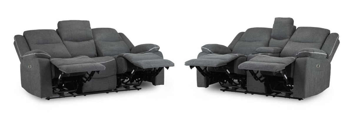 Harald Electric Recliner Sofa 3+2 Seater in Graphite