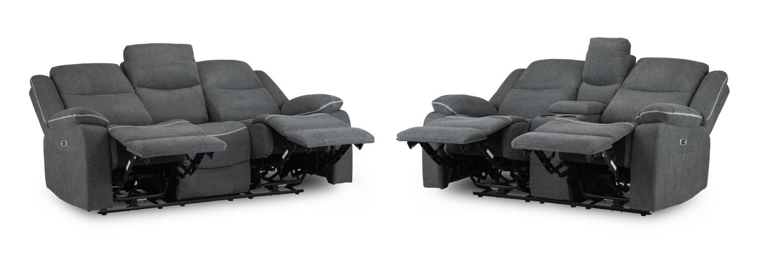 Harald Electric Recliner Sofa 3+2 Seater in Graphite