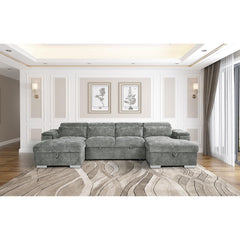 Alaya Large U Shape Sofa Bed - Grey